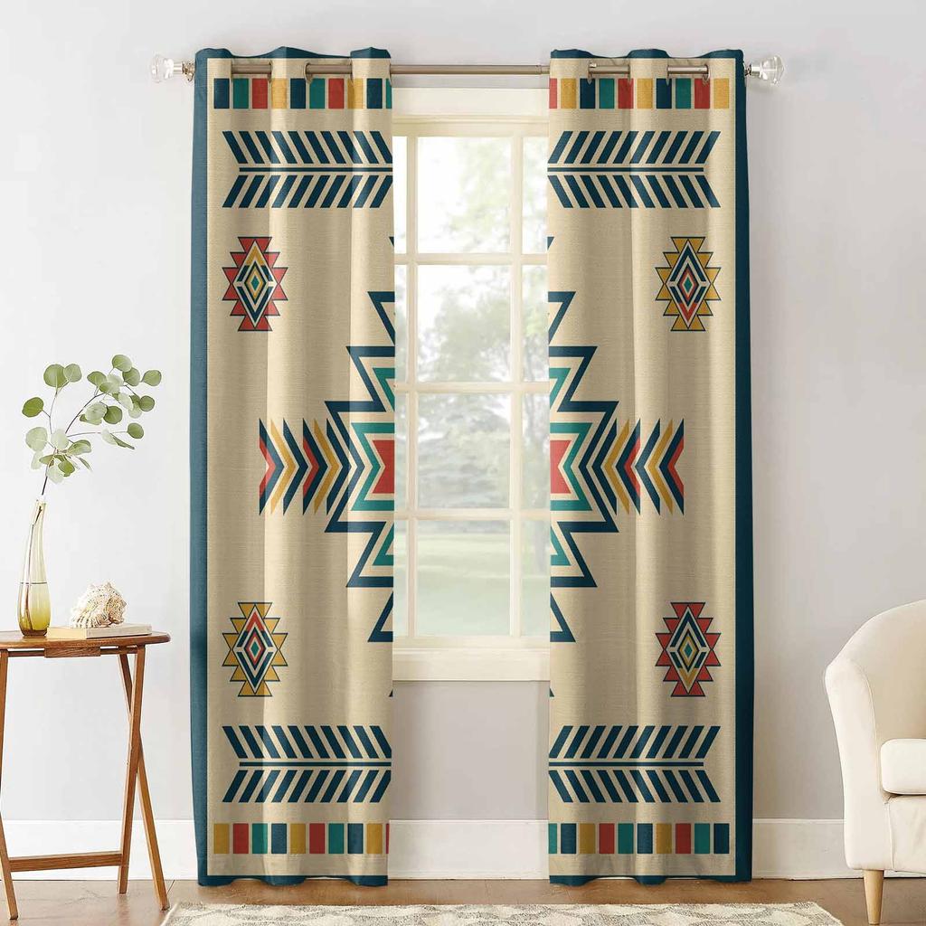 Bohemian Aztec Moroccan Rural Farmhouse Blackout Curtains For Living Room Bedroom Printed Window Treatment Drapes Home Decor