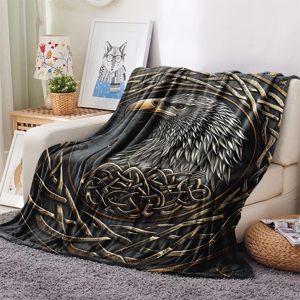 Eagle Print Flannel Blanket, High Quality Comfortable for All Seasons, Home Decor, Warmth and Comfort, Perfect for Christmas Gifts