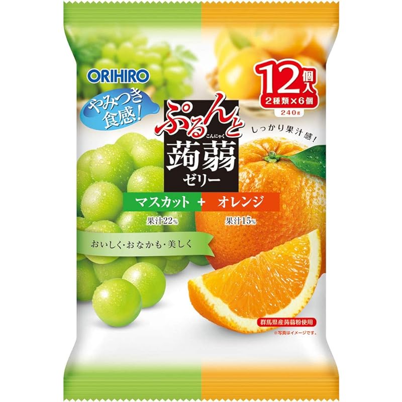 

Orihiro Plandue Purunto Konnyaku Jelly Pouch muscat + orange 20gx12 pieces x 6 bags