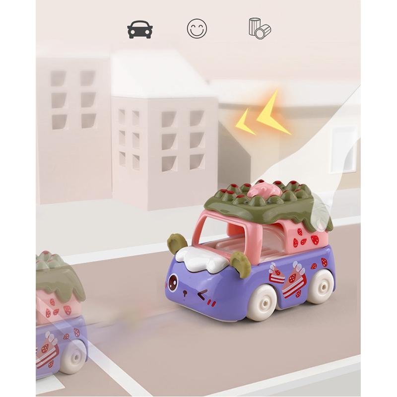 4pcs Fast Food Alloy Cars Dessert Cartoon Food Metal Cars, Children's Toy Decoration, Halloween and Christmas Gift for Boys and Girls