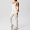 European & American Tight-Fit Brushed Yoga Vest Two-Piece Set for Women: Sports, Casual, Outdoor Running & Fitness