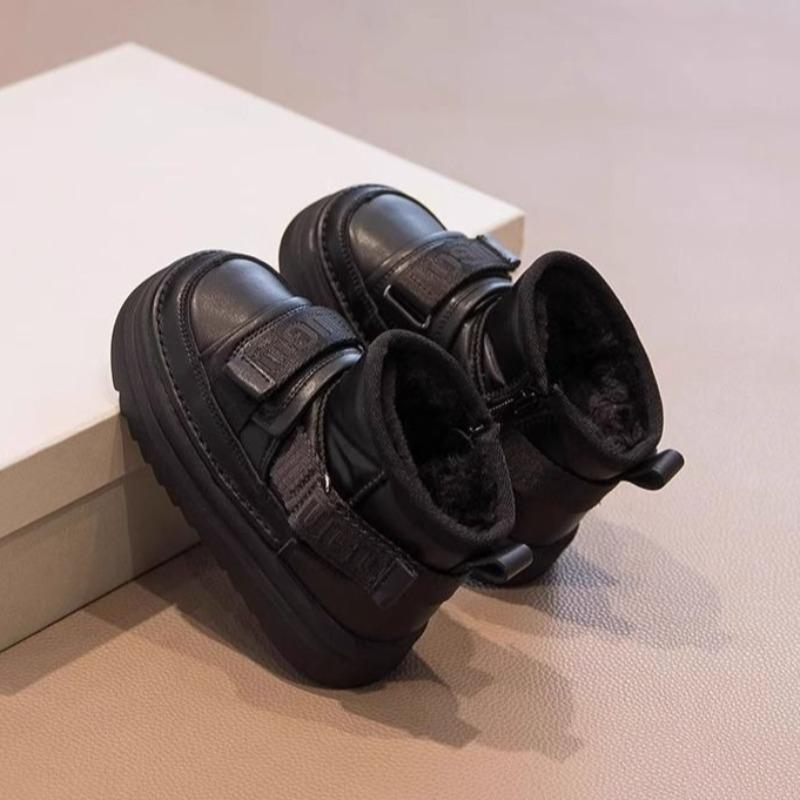 Zimní dětské sněhule Zesílené a fleecem podšité bavlněné boty pro chlapce a teplé kotníkové boty pro dívky