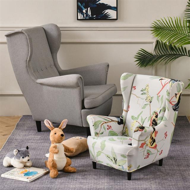 

Детский размер, чехол на кресло с цветочным принтом для девочек и мальчиков, чехол на стул из спандекса с крылышками, эластичный детский чехол для одного дивана с королевской спинкой