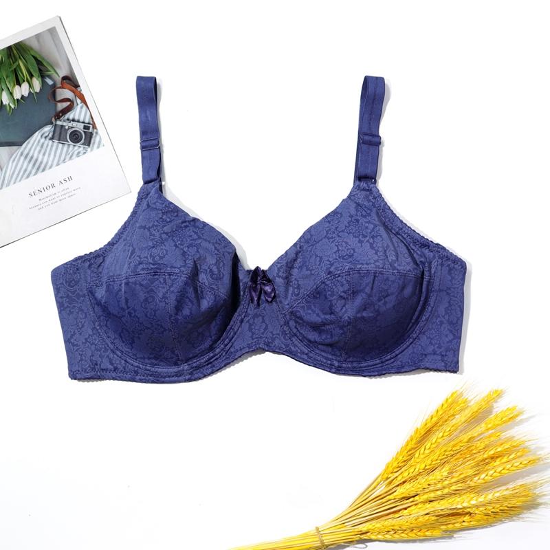 Women French Popular Sexy Bras Full Cup Bow Thin Uplift Bra Print Daily with Wire 3 Hooks Comfortable Lingerie