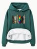 BEKIND Women's Fleece-Lined Hooded Sweatshirt with Kangaroo Pocket