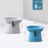 Tilted Ceramic Raised Cat Bowls 8 OZ Food and Water Bowls Set for Kitty Porcelain Elevated Str Free Feeding Pet Dish Dishwasher