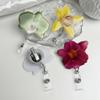 Durable Holder Clip Orchid Flower Shape ID Badge Reel Retractable Badge Holder  Office Employee