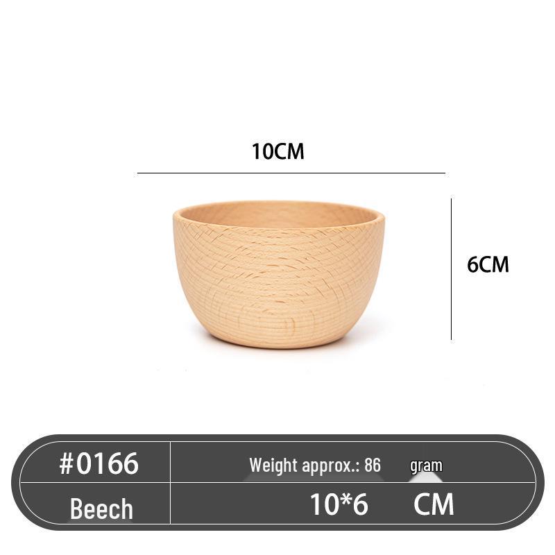Japanese Beech Wood Bowl for Rice, Salad, and Noodles - Children s Tableware