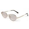 Fashion European and American metal oval frame sunglasses women's high-end sense color-changing anti-ultraviolet sunglasses men's trend