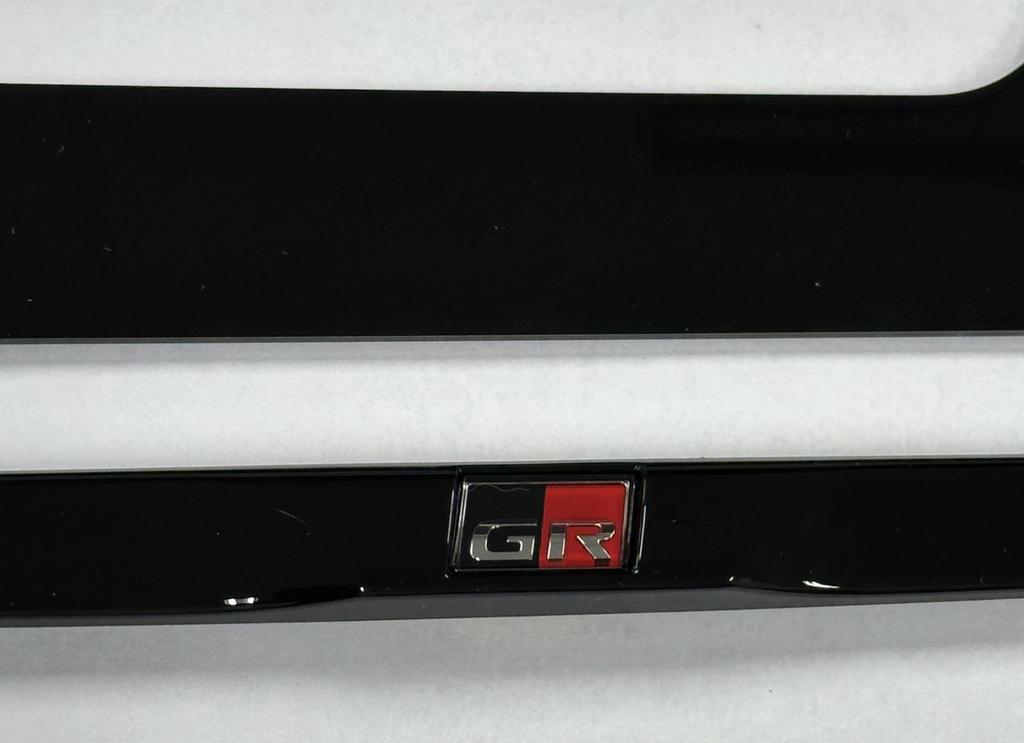 Genuine Toyota GR Logo License Plate Piano Part Number Frame, Black, 08407-18000