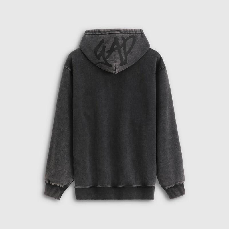 GAP Unisex Classic Logo Heavyweight Fleece Washed Loose Fit Hoodie