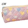 Water-repellent Pencil Case Heart Print Case, Minimalist Square Pen Pouch, Large Love Capacity Stationery Bag for Students, School Office Supplies