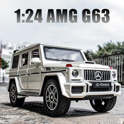 New 1:24 AMG G63 Model Car Zinc Alloy Die-cast Model Pull Back Toy Car with Sound and Light Suitable for Children Boys Gift Collection Ornaments