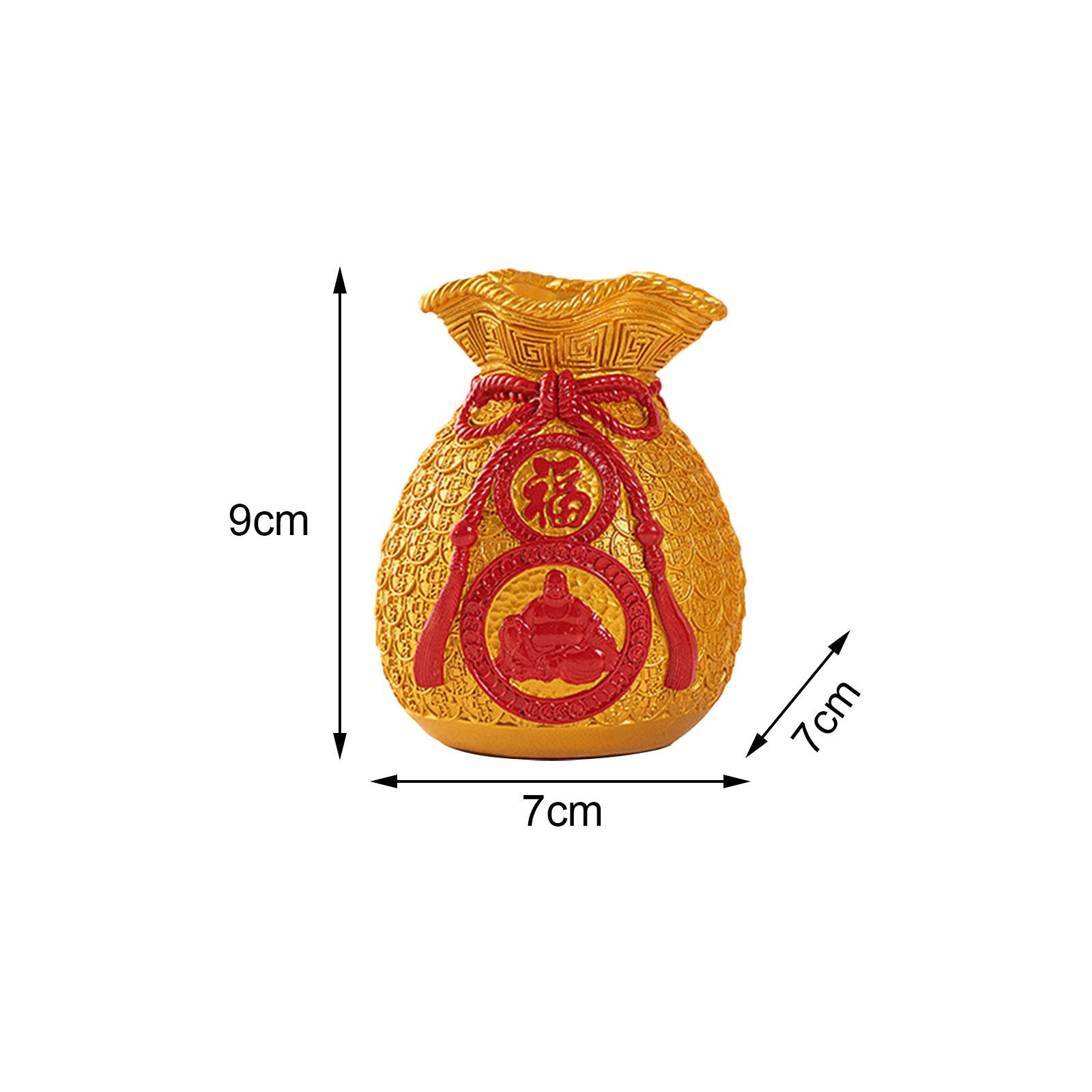 

Chinese New Year Decoration 2025 Housewarming Gift Flower Arrangement Lucky Bag Vase for Shelf Desktop Wall Outdoor Office