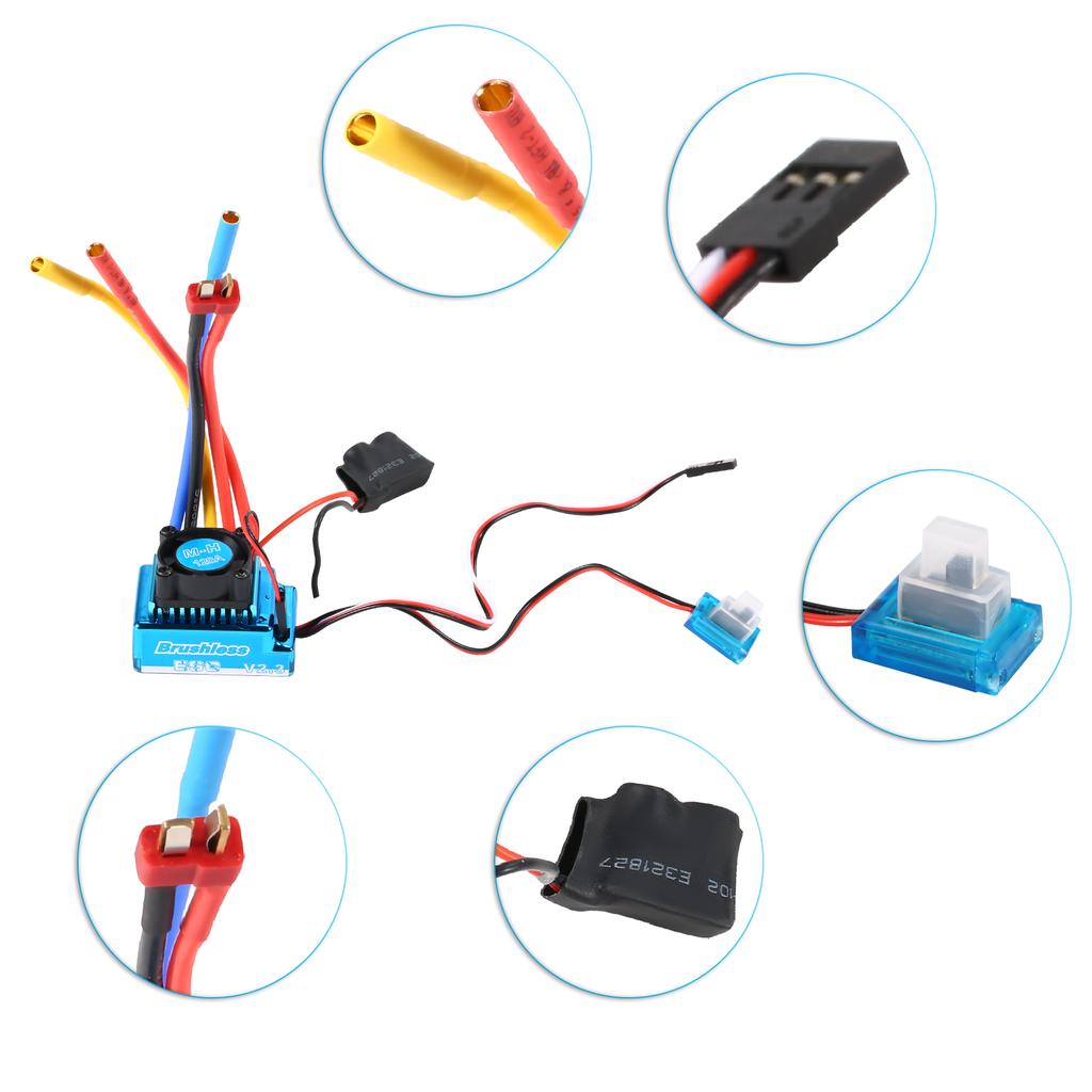 120A Brushless ESC Electric Speed Controller 5.8V 3A BEC for 1 8 1 10 RC Car