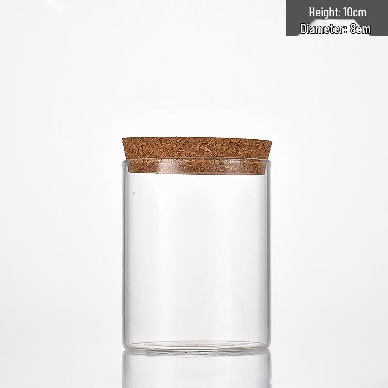 High Borosilicate Glass Storage Jar - 80mm Wide Mouth Bottle for Flower Tea or Incense