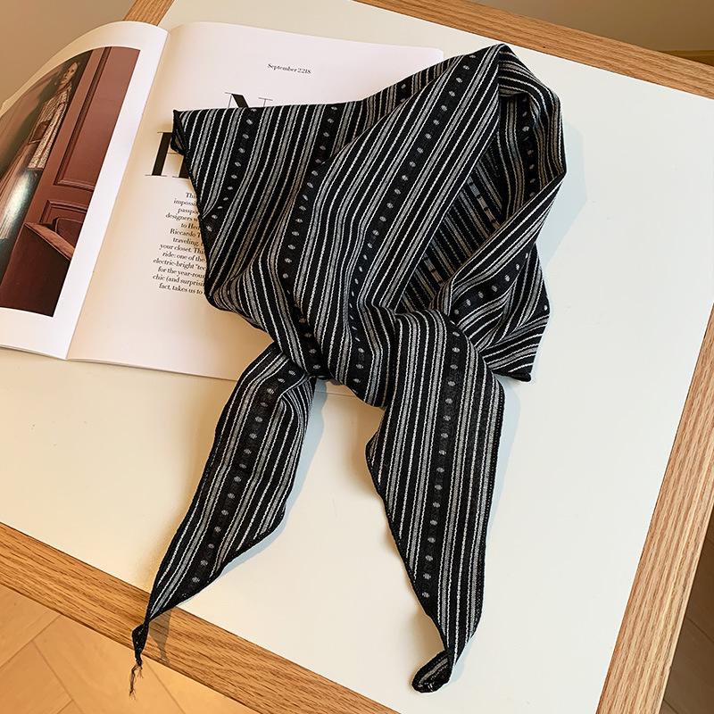 Cotton Spring And Summer Neck Protection Double-Sided Triangular Towel Sweat-Absorbing And Breathable Literary And Artistic Small Scarf Headband