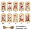 40pcs, Christmas tags, gift labels, party decorations, DIY, packaging embellishments, greeting cards, party cards, jute twine