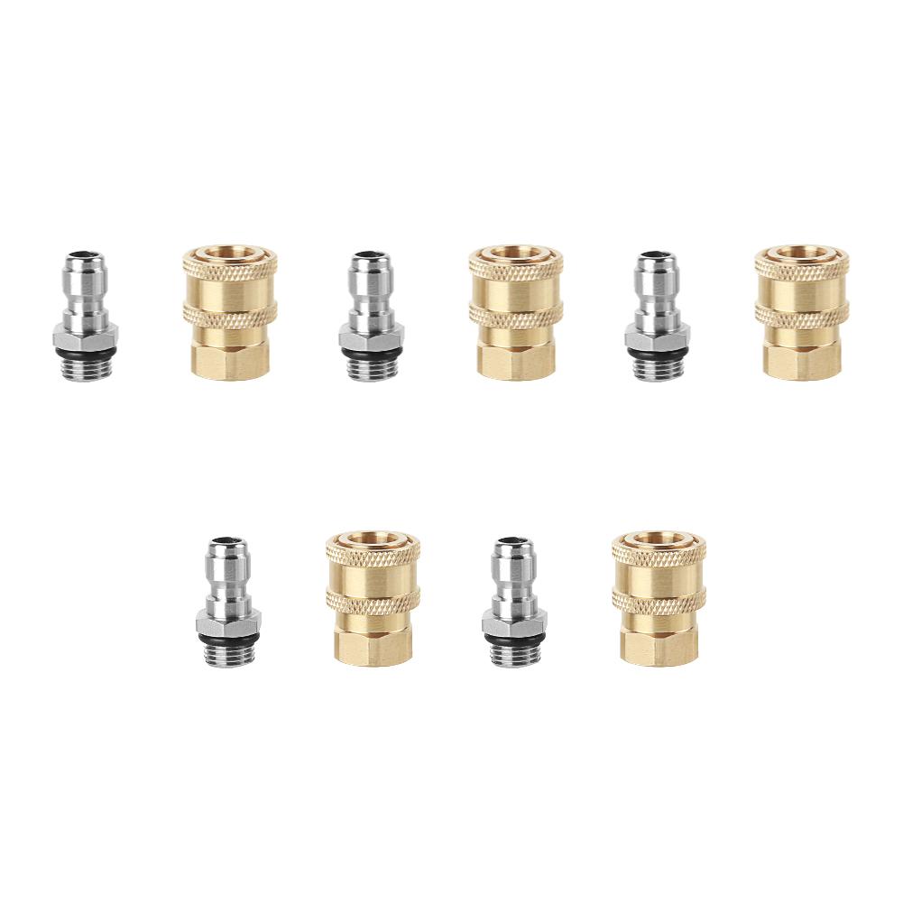 1-5 Par Złączki Szybkozłączne do Myjki Wysokociśnieniowej M14x1.5mm Złącze Mosiężne do Pistoletu Pianowego Lance Dysza Spryskująca Adapter