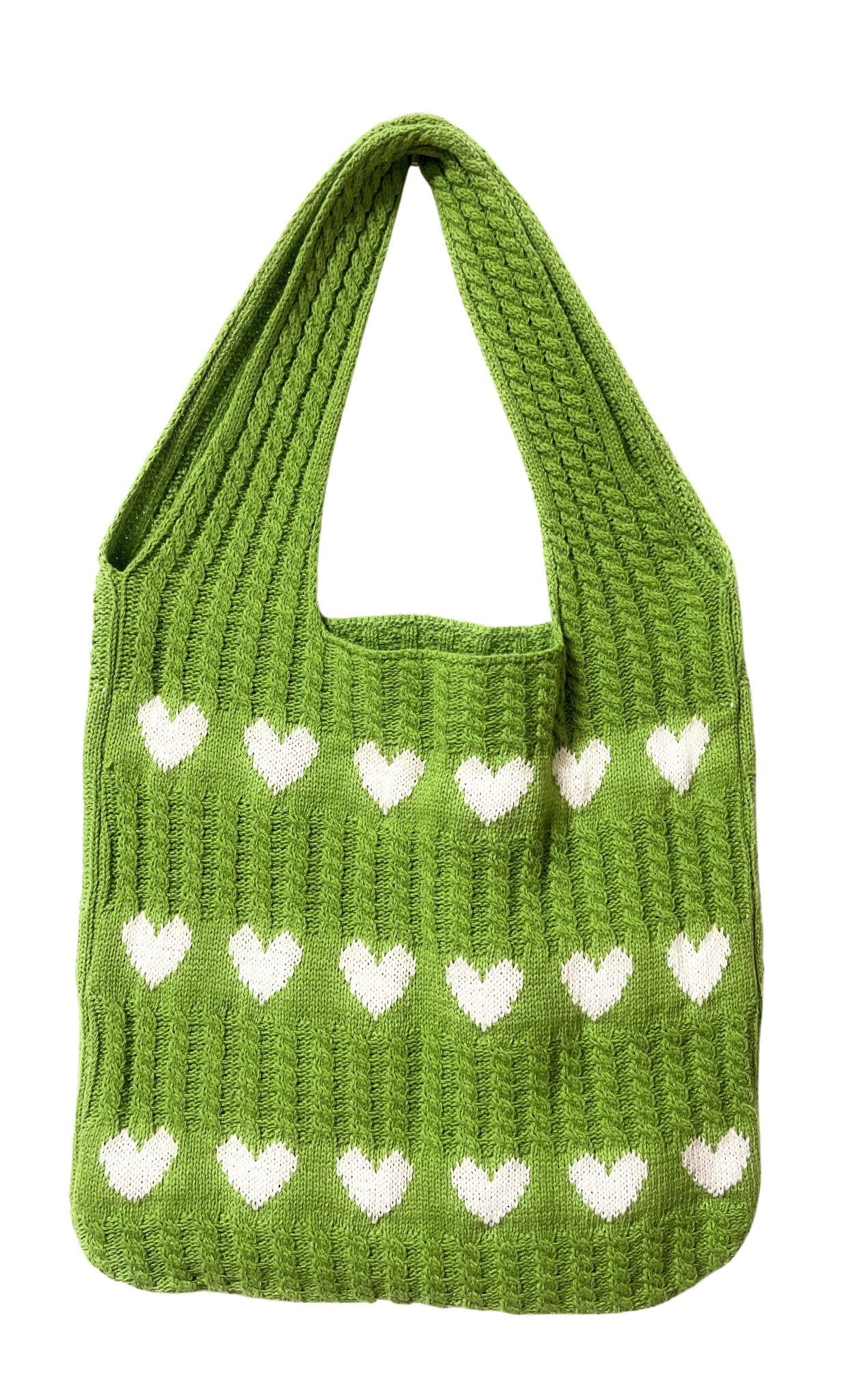 

Knit One Large Shoulder Tote For Commuting to Work or Korea [PETITCHOU] Bag, Heart, Point, Capacity, Bag, Bag, Braided, Crocheted, Spring, Summer,