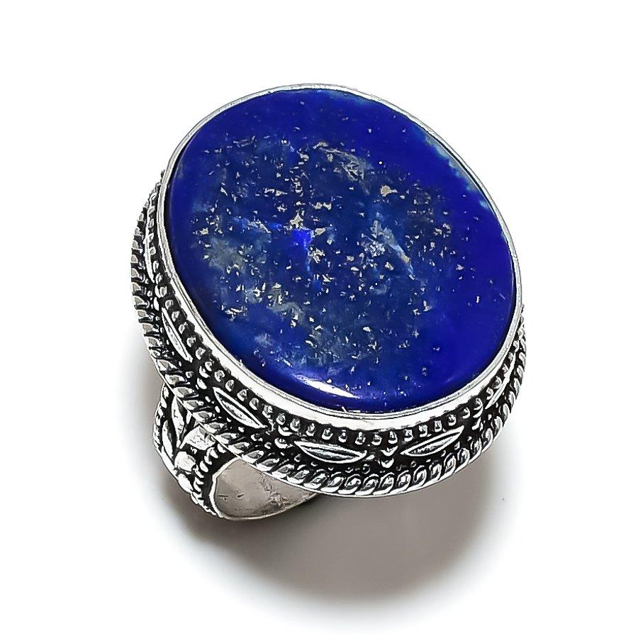 Lapis Lazuli Gemstone 925 Sterling Silver Jewelry Ring Size 7.5