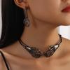 Skeleton Gothic Punk Accessory Set With Metal Bones And Pumpkin Skull For Cosplay Costumes
