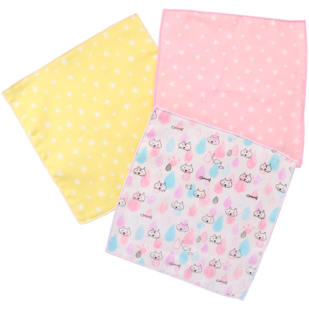 

Кластер Большой Размер 20x20см Набор из 3 Муслиновые Платочки с Ботаническим Антибактериальным Милым Узором Тип A [Антибактериальный, Детский]