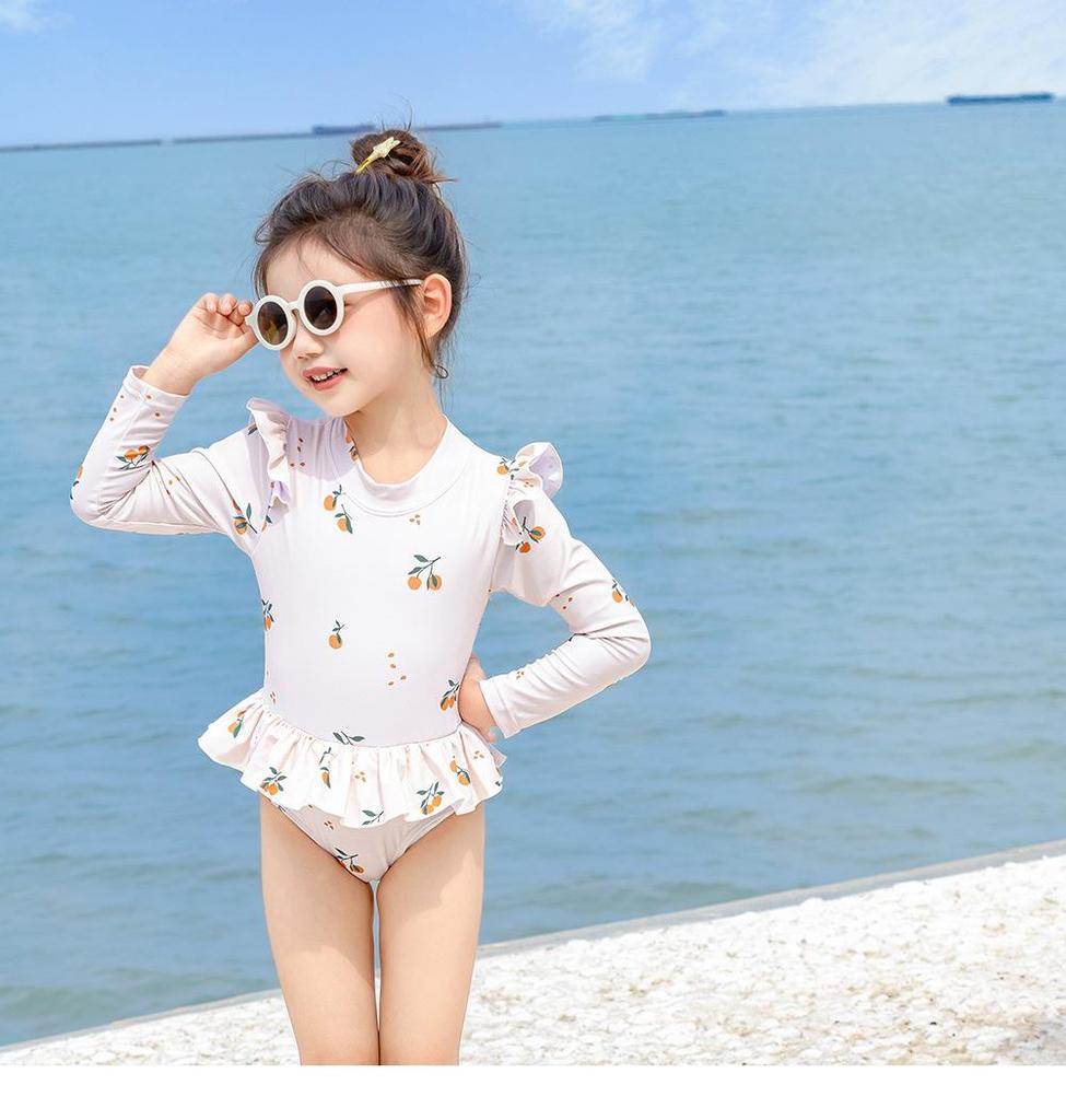 Ny sommerbabydrakt til jenter, bikini, tegneserietrykk, babygutter, langermet, solkrem, strandbadetøy