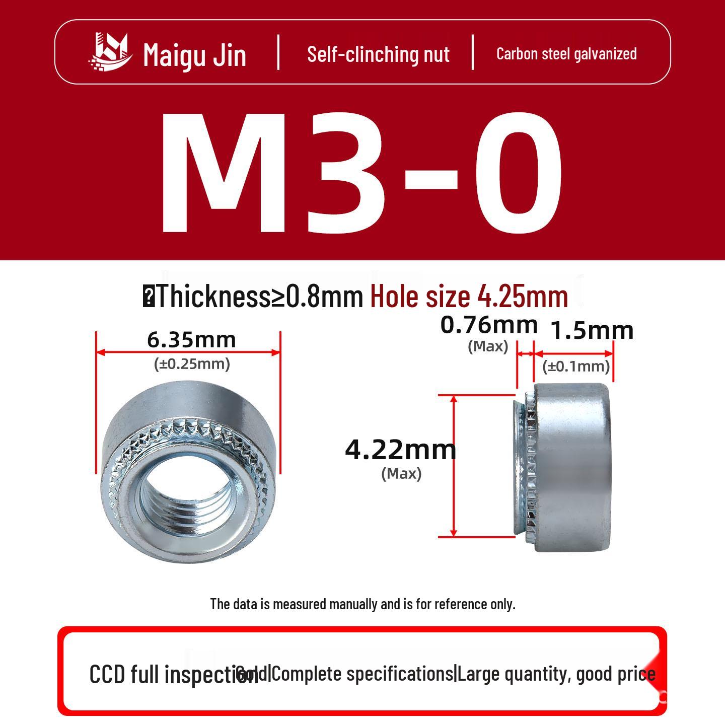 

Carbon Steel Serrated M3 Rivet Nut in Stock: Zinc-Plated Iron, Sizes S-M2 to M12, 0/1/2/3