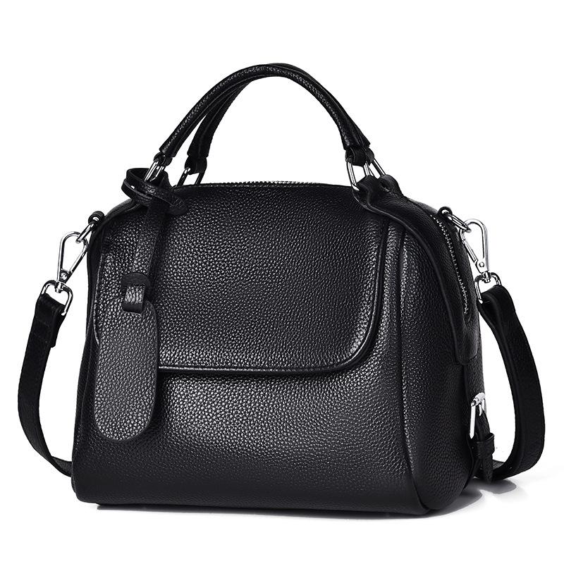 

Hand Carry-on Shoulder Bag, Cowhide Crossbody Bag, Fashionable and Casual Soft Leather Women s Bag чёрный