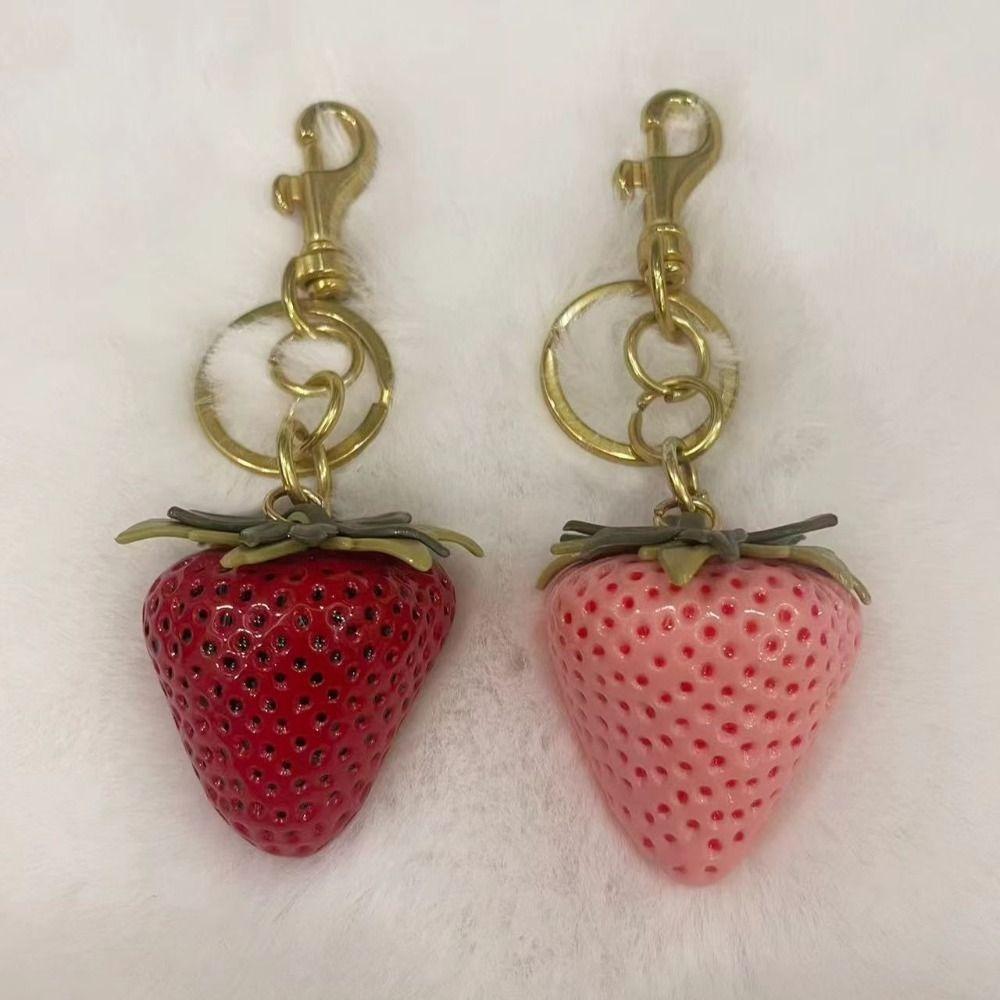 DIY Strawberry Keychain Elegant Bag Pendant Bag Accessories Fruit Bag Charm Key Ring