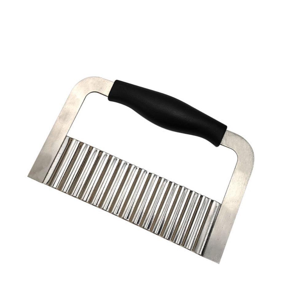 Non-slip Handle Wavy French Fries Cutter Stainless Steel Potato Chopper Crinkle Cutter  Vegetable
