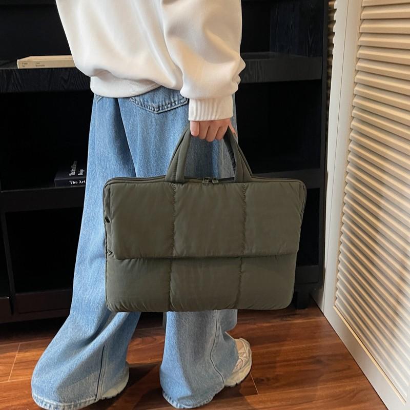 15 Inch Quilted Laptop Case Puffy Laptop Bag with Handle Notebook Bag for Women Men Travel School Work