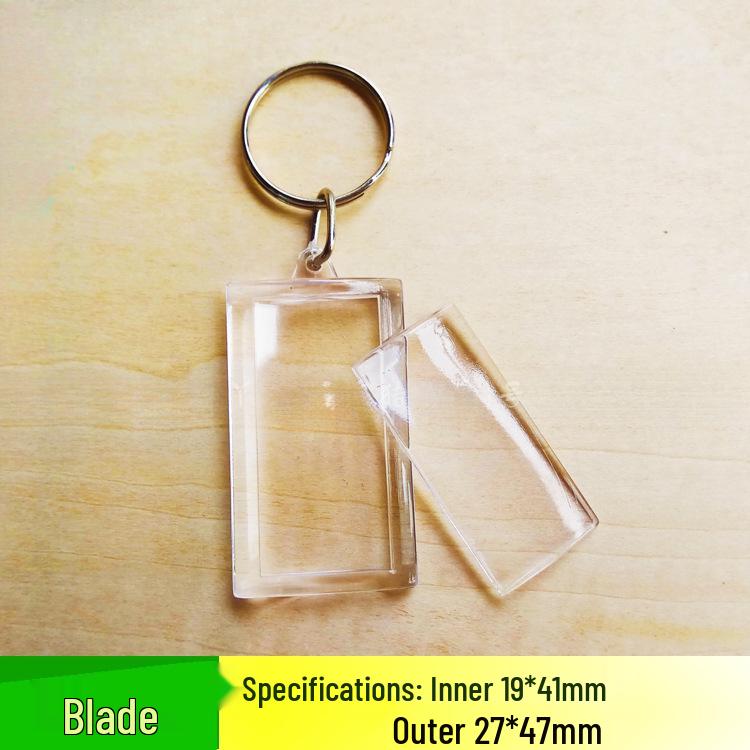 Transparent Photo Keychain Frame - Blank Keyring for Portrait Stickers