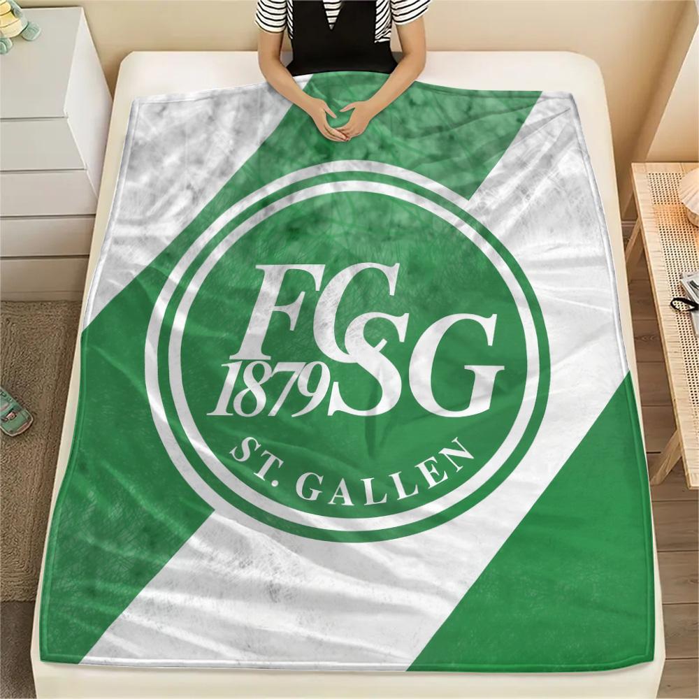 St. Gallen Voetbalclub Print Flanellen Deken, Hoge Kwaliteit Comfortabel voor Alle Seizoenen, Woondecoratie, Warmte en Comfort