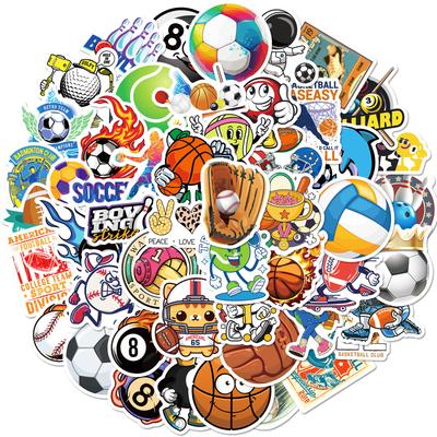 50 Mixed Balls, Baseball, Football, Basketball, Billiards, Decorative Stickers, Water Release Stickers