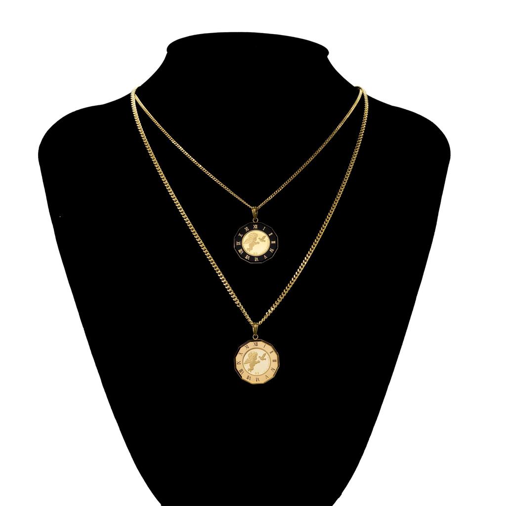 Coin Pendant Tuvalu Horse Clock Frame [Fairy Cullet] K24/18 1/25oz (Black)