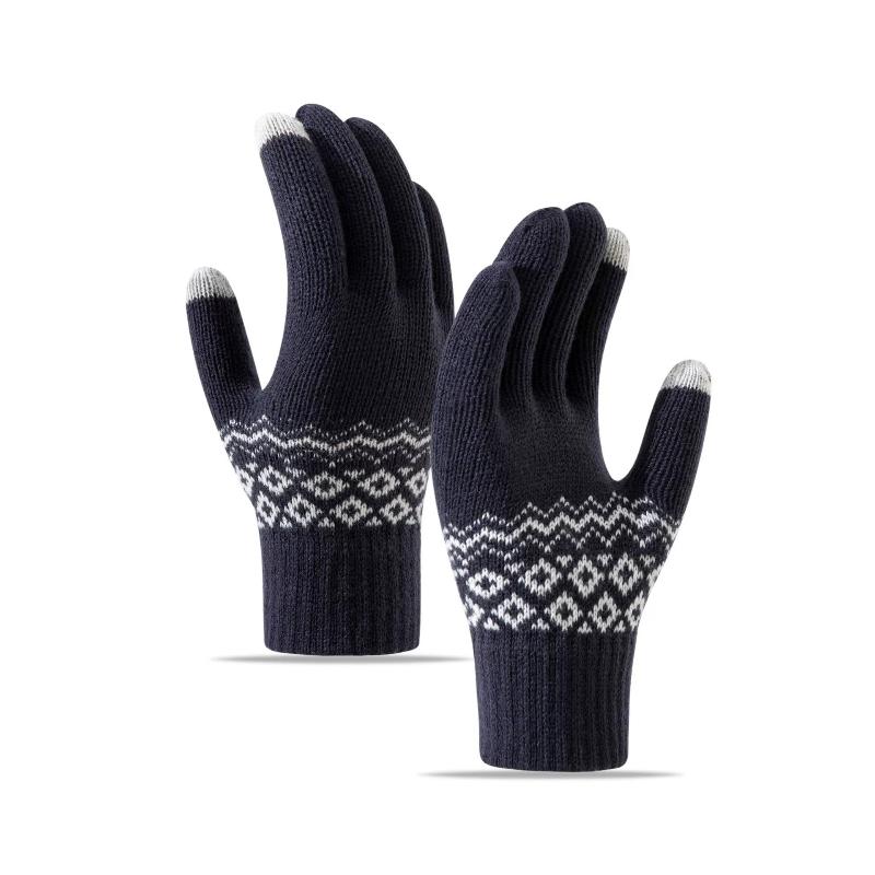 Winter TouchScreen Gloves Women Men Warm Stretch Knit Mittens Imitation Wool Full Finger Guantes Female Crochet Luvas Thicken