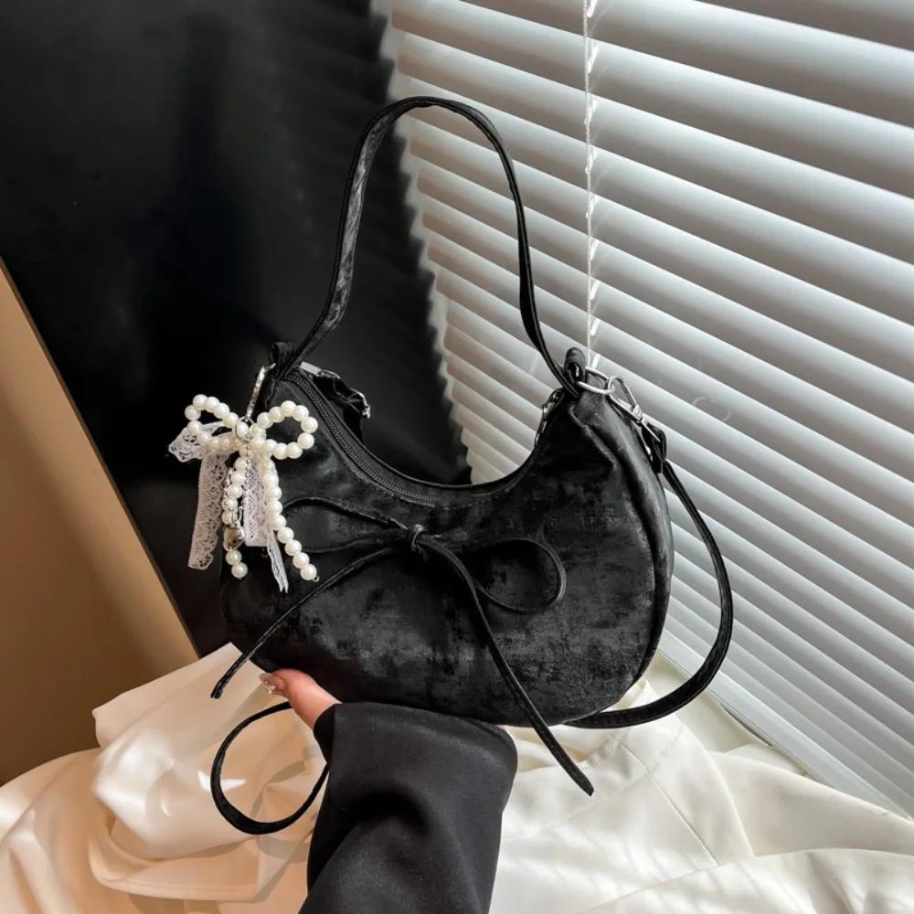 Stylish Sweet Versatile High-End Feel Gentle Handbag Beautiful Shoulder Crossbody Bag Trendy Street Style PU Material Small Size