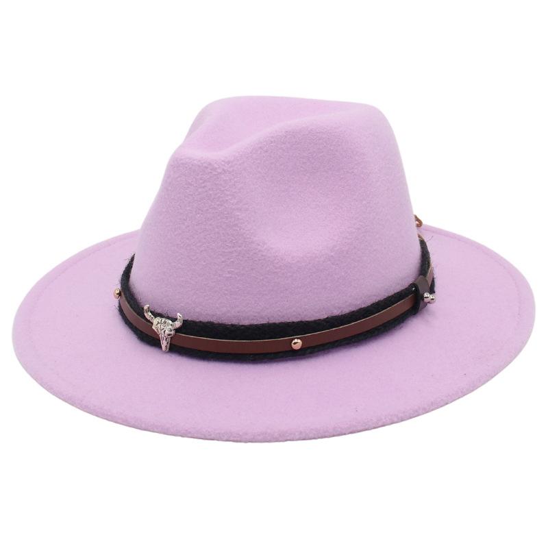 

Tibetan Top Hat Spring And Autumn New Jazz Hat Big Eaves Wedding Shooting Ballroom Performance Belt Accessoriesfelt Hat L（58-60cm）