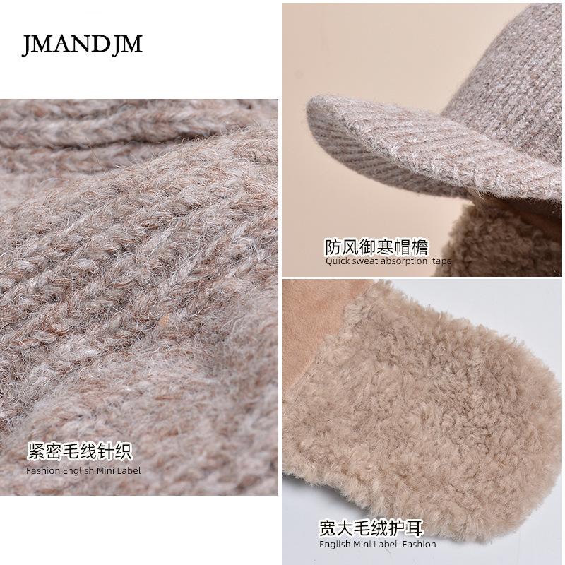 Winter Fleece Cold Hat Children Thickened Warm Lei Feng Hat Outdoor Windproof Ear Protector Knitted Wool Hat