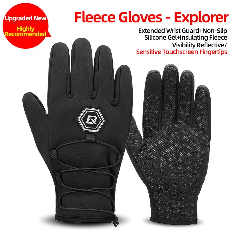 

Winter Gloves Touch Screen Gloves Warm Outdoor Cycling Driving Motorcycle Gloves Windproof Non Slip Full Fingers XXL чёрный
