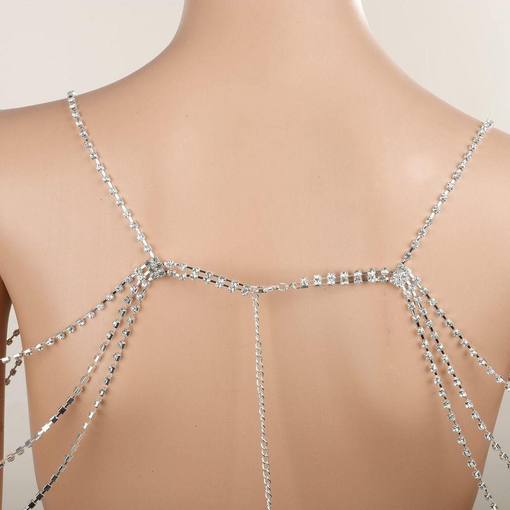 Luxury Bling Body Chain Retro Tassel Women's Shoulder Chain Gift Rhinestones Shoulder Chain  Bridal