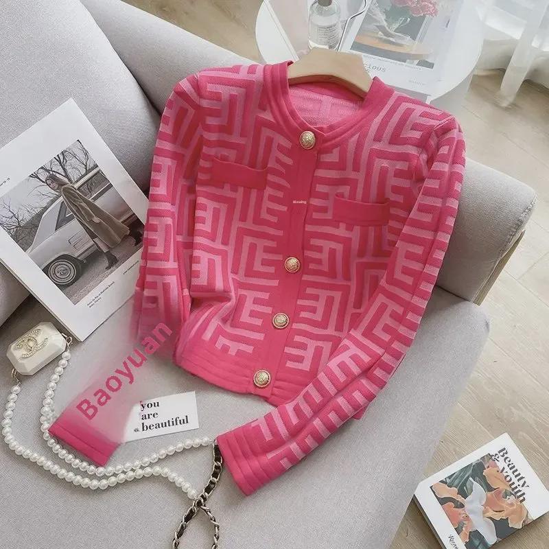 Französische Retro Strickjacke mit kleinem Duft für Damen - Herbst/Winter 2024 Kurze Pulloverjacke