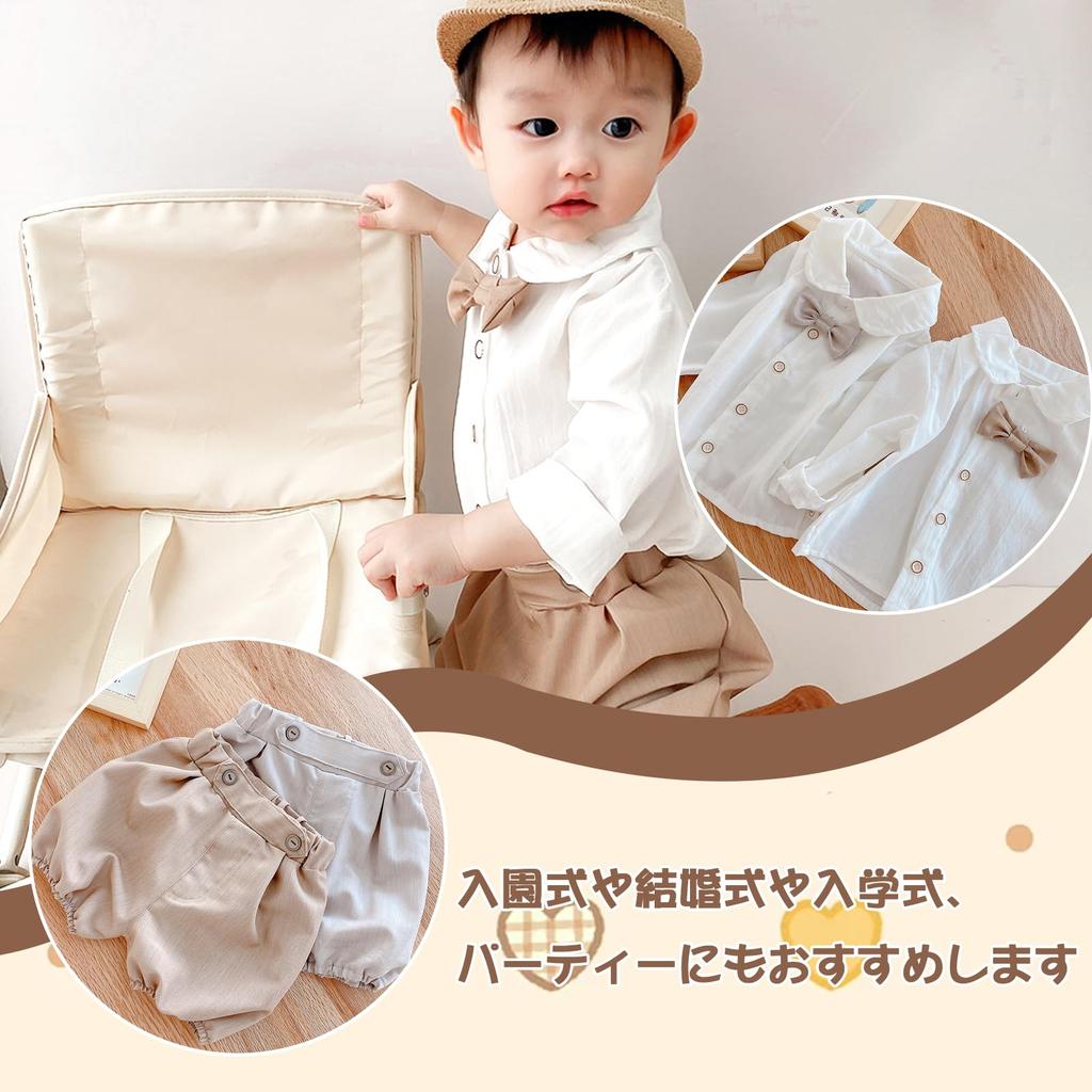 Elf Baby Baby Formal Boys Baby Clothes Suit Top and Bottom Set Long Sleeve Shirt Western Formal Kids Cotton Wedding Bow Tie Included [Fairy Baby]
