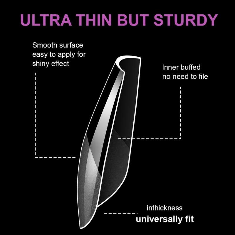 Średnie Kształt Migdała Końcówki Żelowe do Paznokci 550 SZT Wstępnie Wytrawione Przezroczyste Sztuczne Paznokcie Manicure dla Profesjonalistów i Początkujących