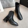 Shoes for Women Basic Square Toe Woman's Boots Elegant Dress Shoes Comfortable High Heel Ankle Boots Botines Para Mujeres