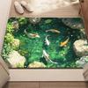 Multiple Koi Fish Oil Painting Welcome Mat Non?Slip Rug for Artistic Home Entryway