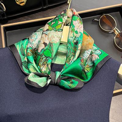 100% Καθαρό Μετάξι Μαντήλι Γυναικείο Λαιμού Μαλλιών Φουλάρι Τετράγωνο Κορδέλα Κεφαλής Μαντήλια Μαντήλι Μαντίλα Μικρό Χιτζάμπ Εκτύπωση Πόντσο Μαντήλια Πασμίνα πολυτελές