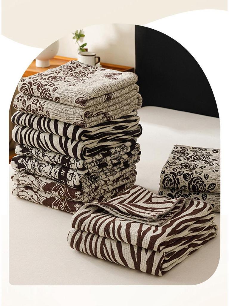 2026 Maillard-Stil Baumwollgaze Handtuchdecke - Garngefärbtes Jacquard Sommer Nickerchenbezug